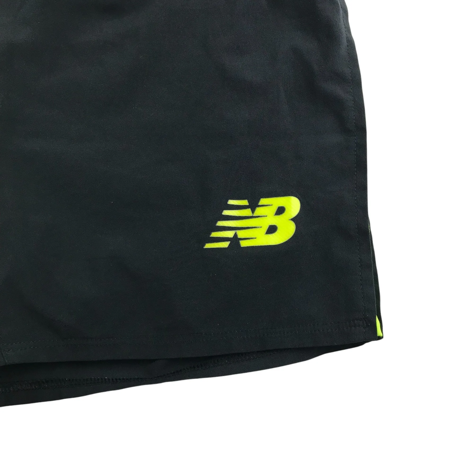 New Balance Celtic FC Football shorts 10-11 years black with neon yellow detailing