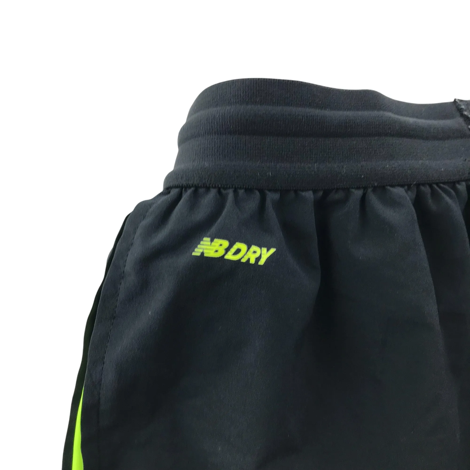 New Balance Celtic FC Football shorts 10-11 years black with neon yellow detailing