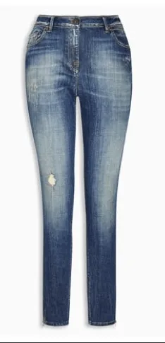 Next Skinny Dark Blue Ankle Zip  Womens Jeans