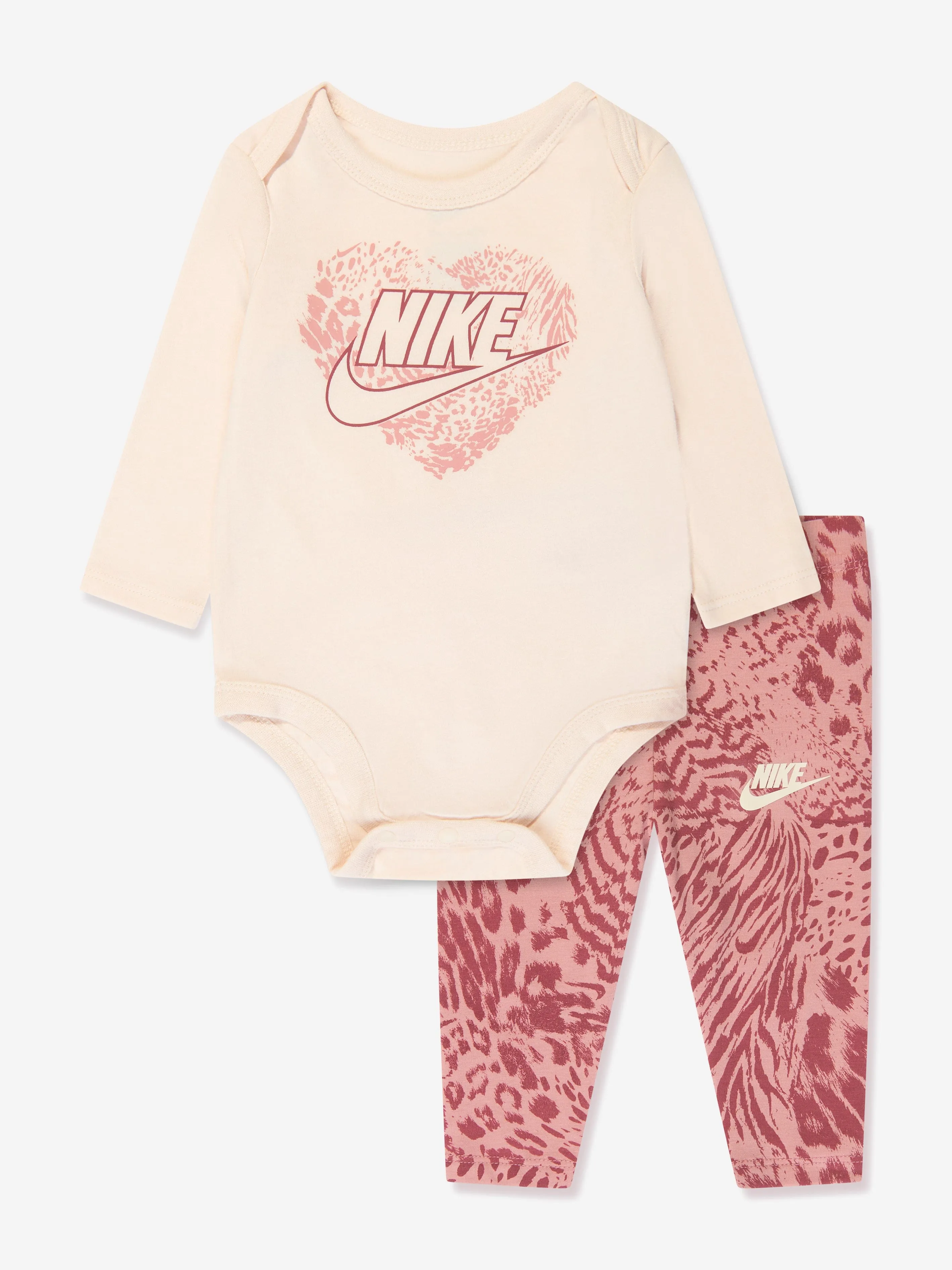 Nike Baby Girls Animal Print Body and Leggings Set in Pink