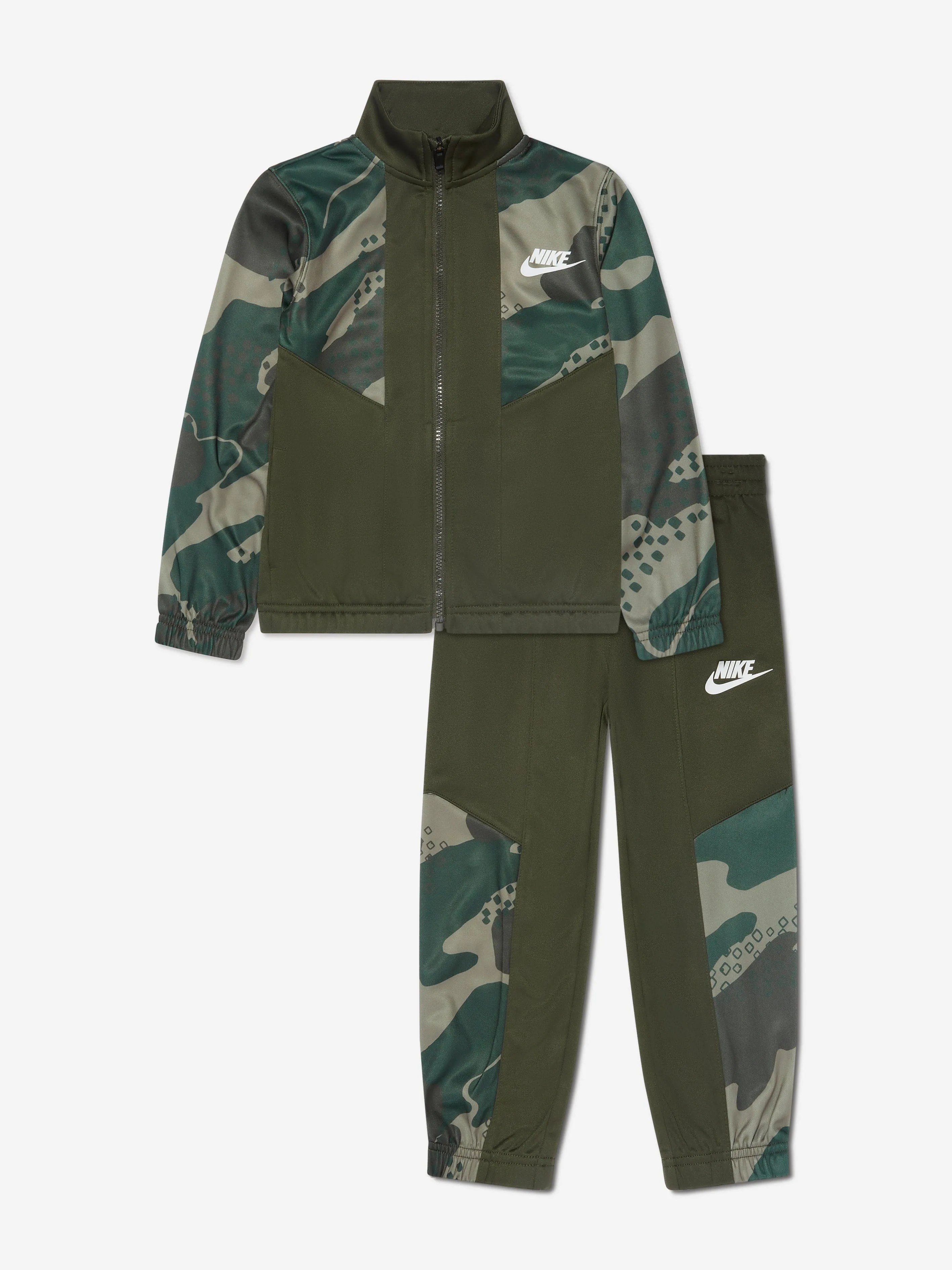 Nike Boys NSW Club Camo Tracksuit in Green