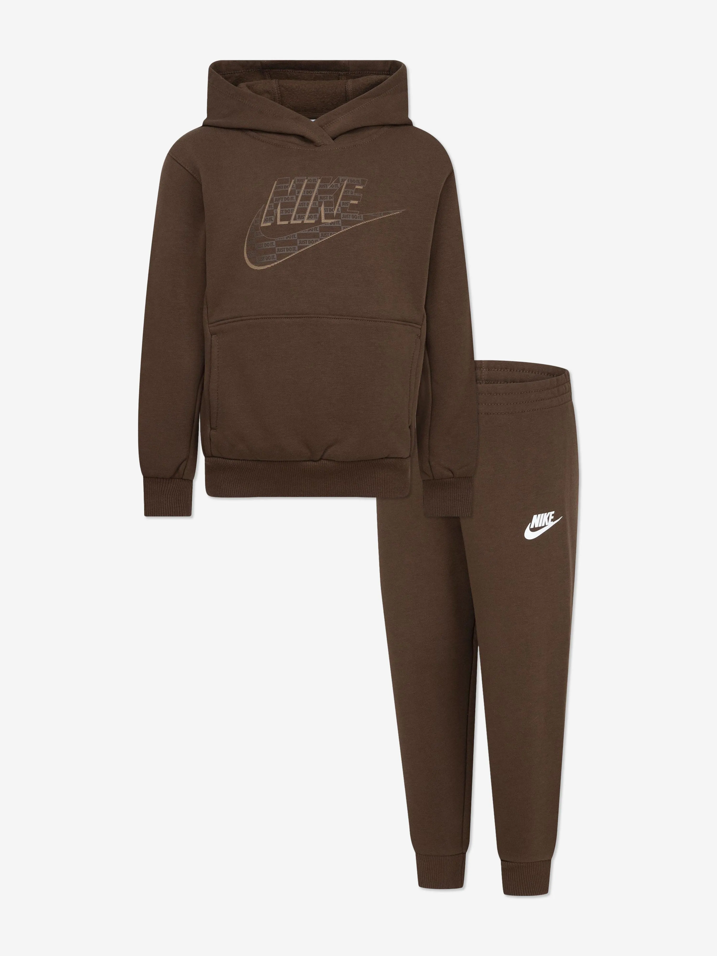 Nike Boys NSW Futura Wrap PO Tracksuit in Brown