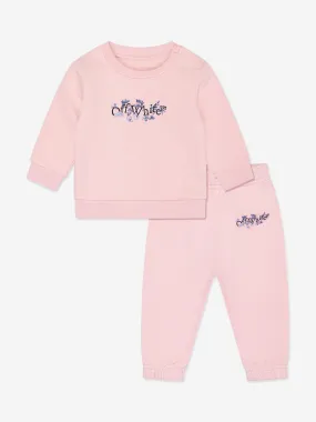 Off-White Baby Girls Bookish Flowers Tracksuit in Pink