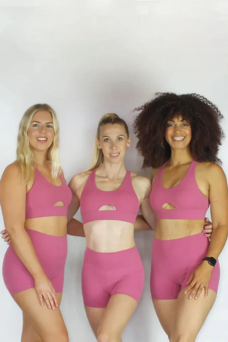 Olra Activewear Essential Cut Out Crop Bra - Pink