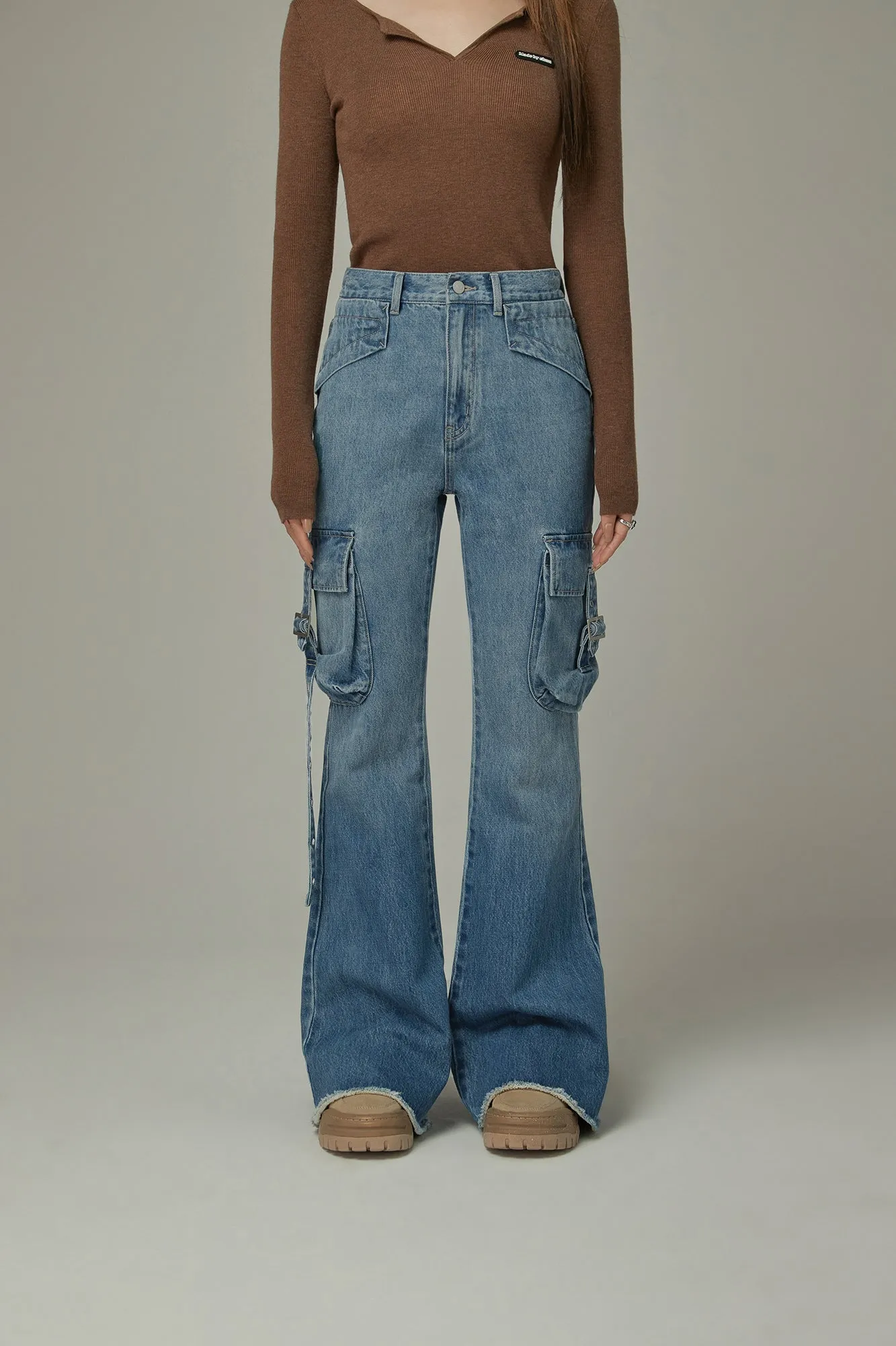 Pocket Bootcut Denim Jeans