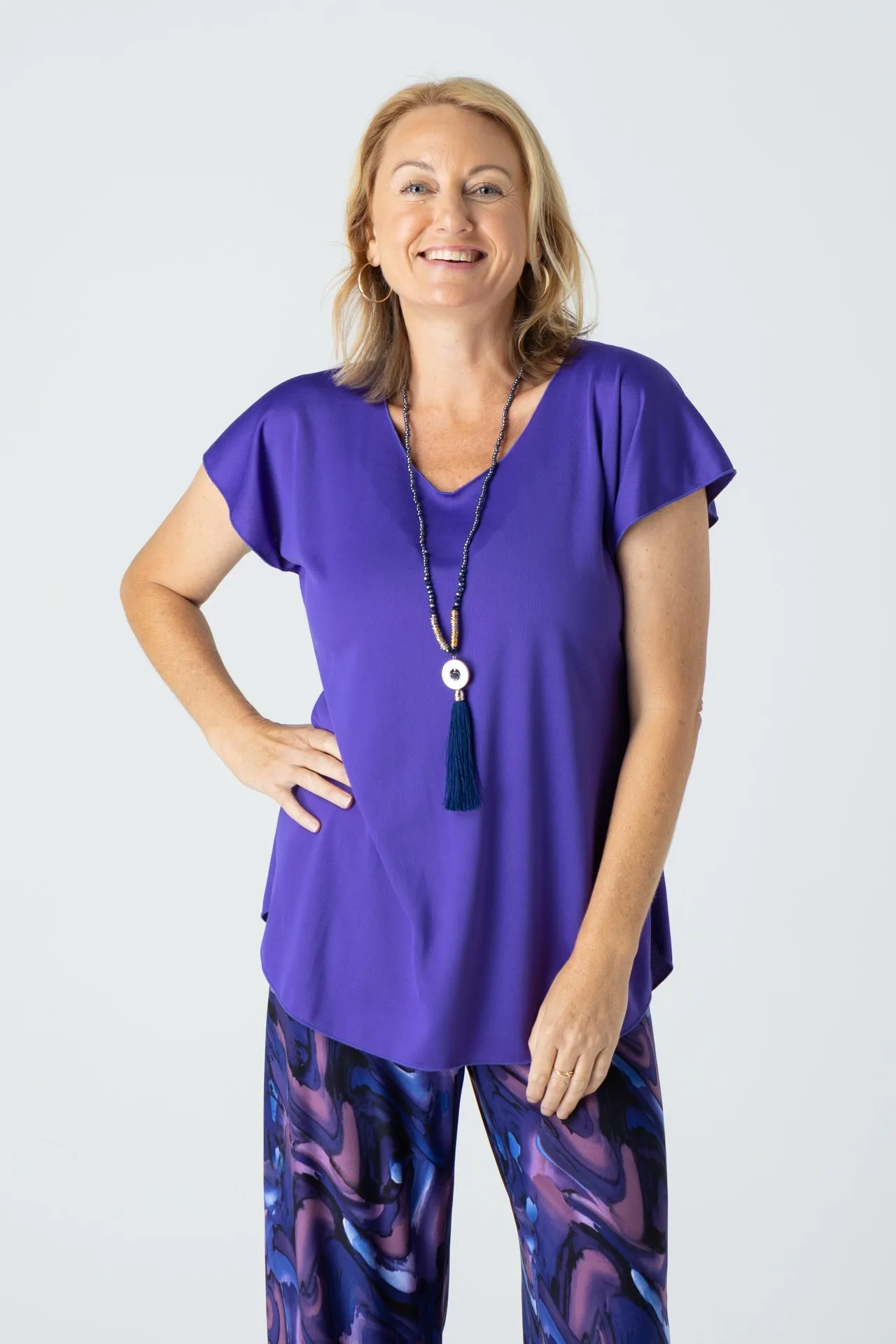 Purple Activewear Short Sleeve Top