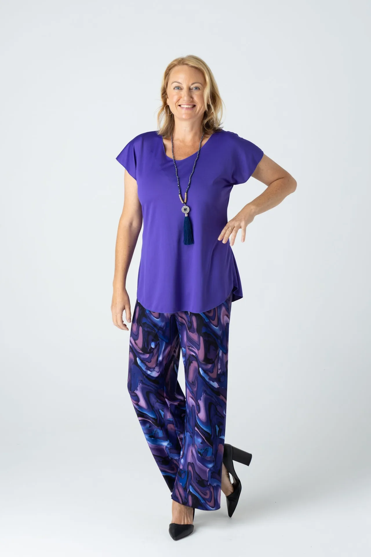 Purple Activewear Short Sleeve Top