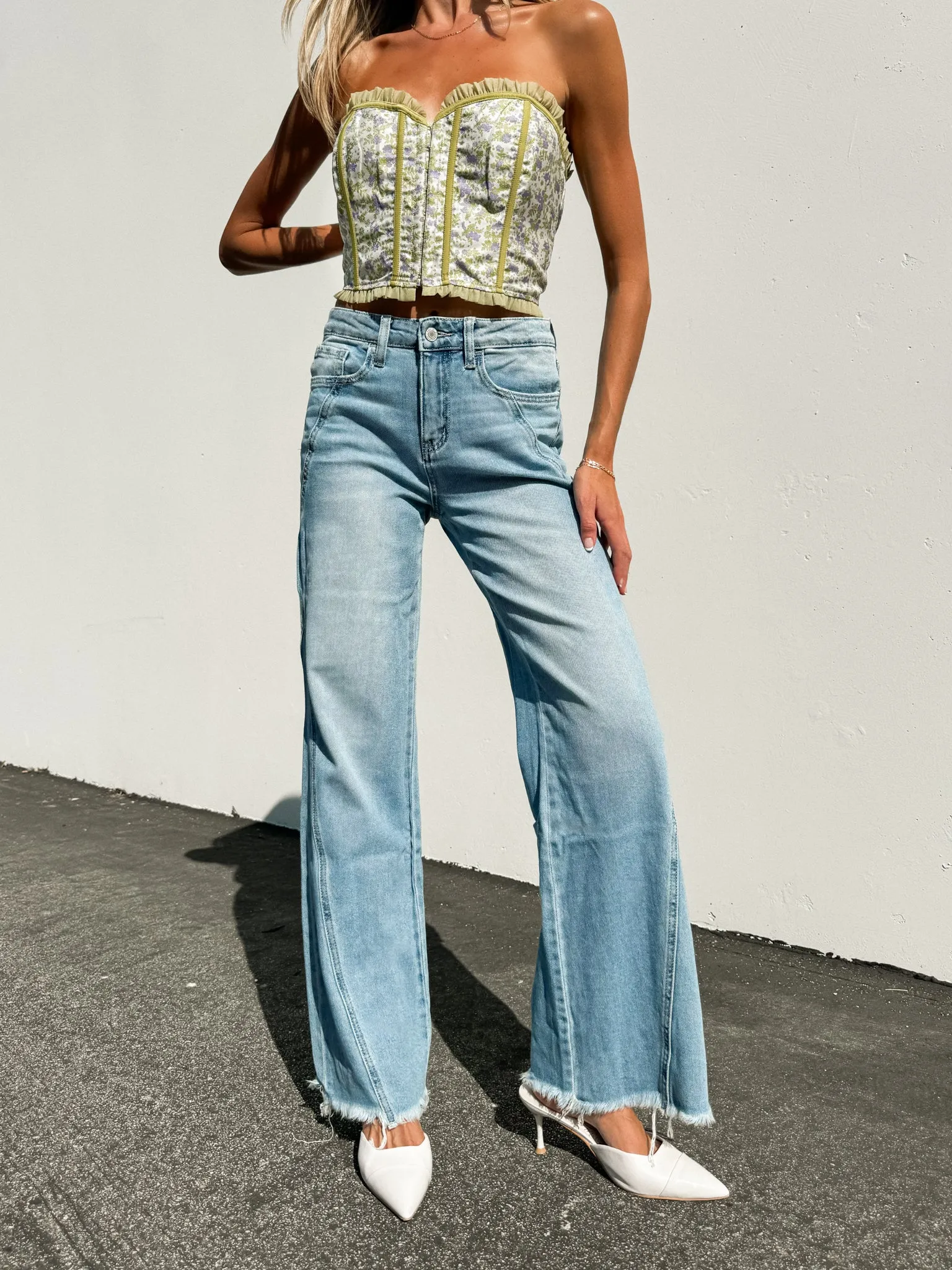 Rectifying Side Seam Wide Leg Jeans