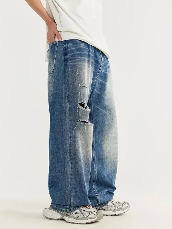 Ripped Wide Leg Jeans