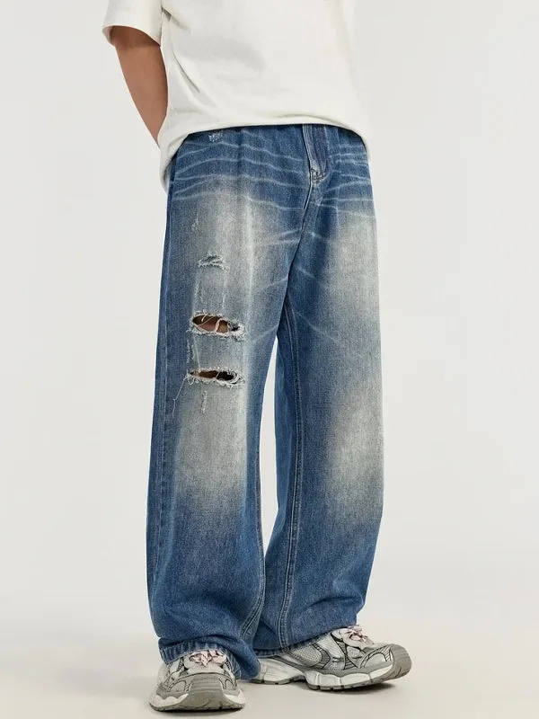 Ripped Wide Leg Jeans