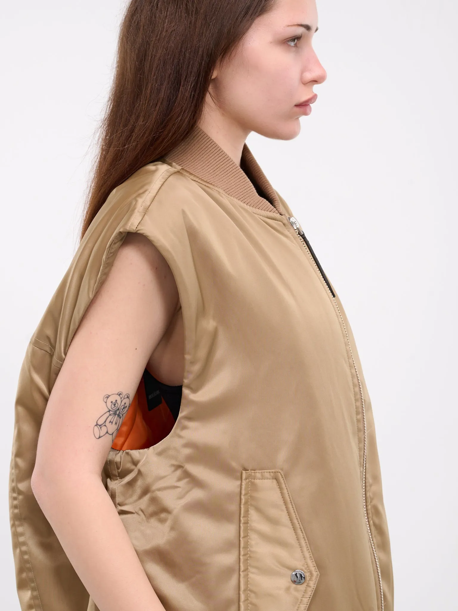 Sleeveless Bomber Jacket (JK0310-PG1535-BEIGE)