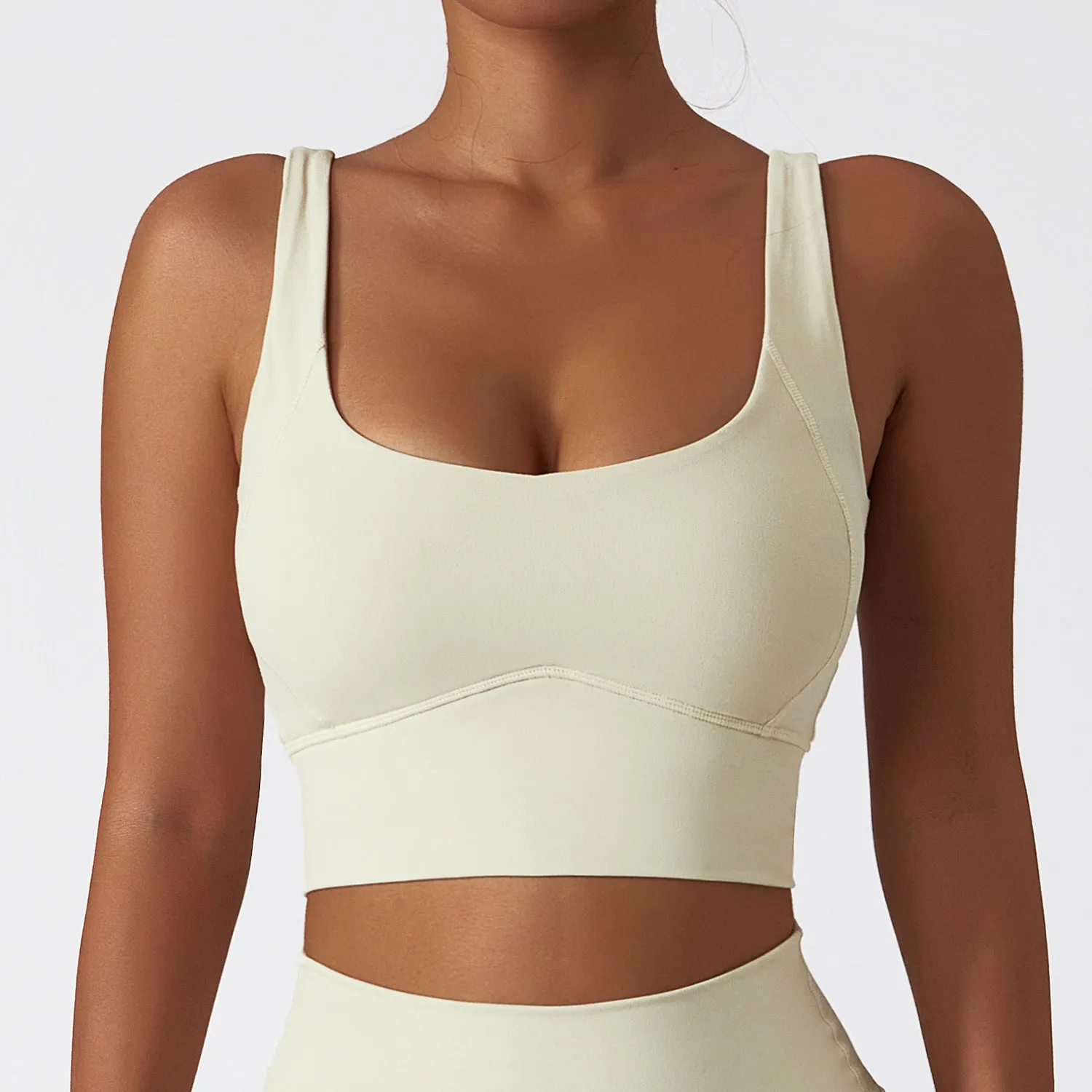 Square Neck Crop Sports Bra