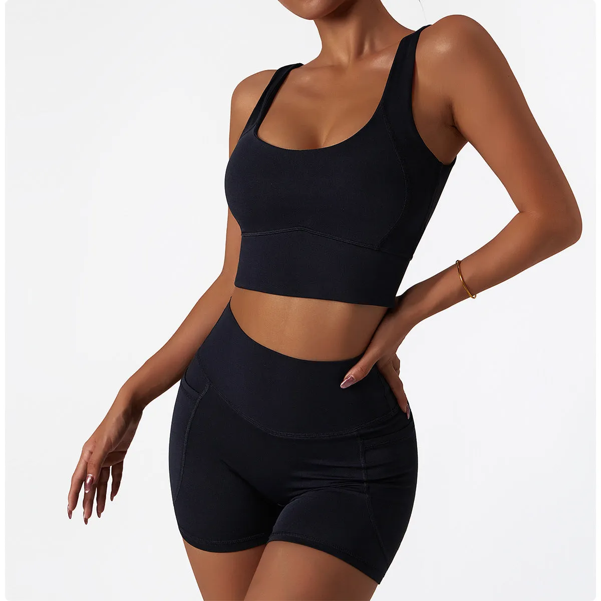 Square Neck Crop Sports Bra