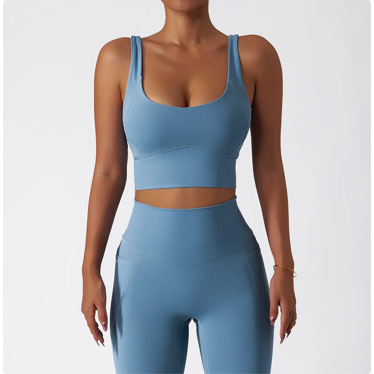 Square Neck Crop Sports Bra