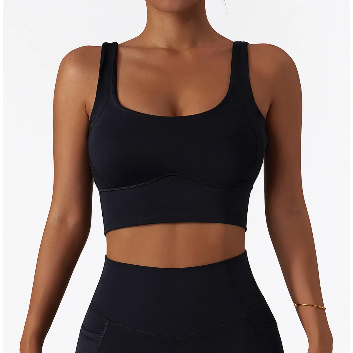 Square Neck Crop Sports Bra