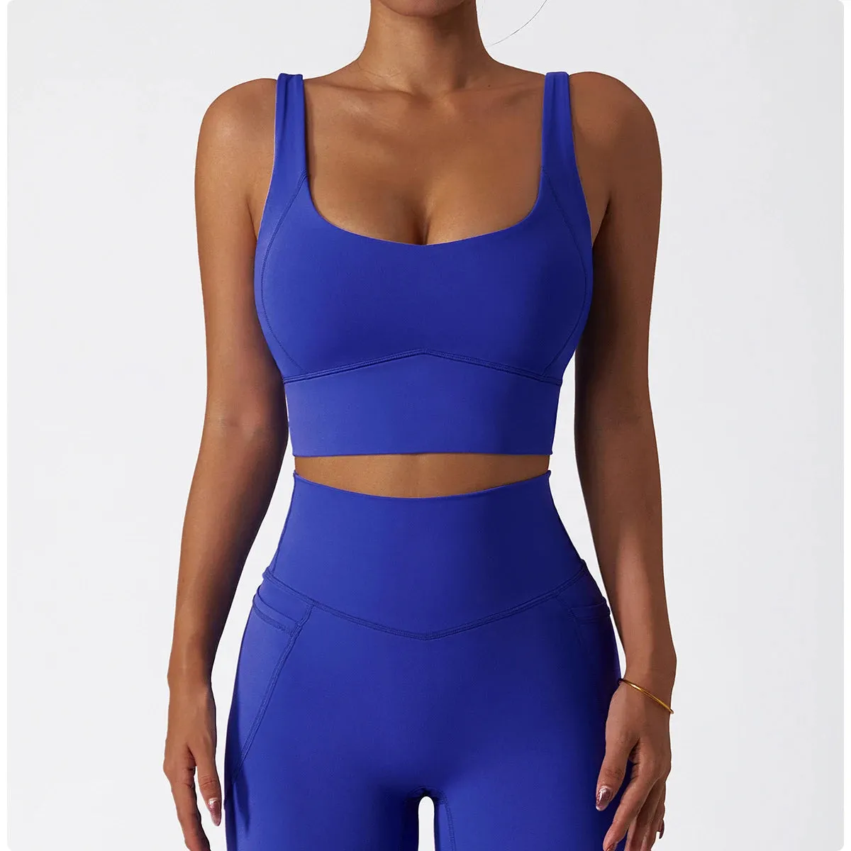 Square Neck Crop Sports Bra