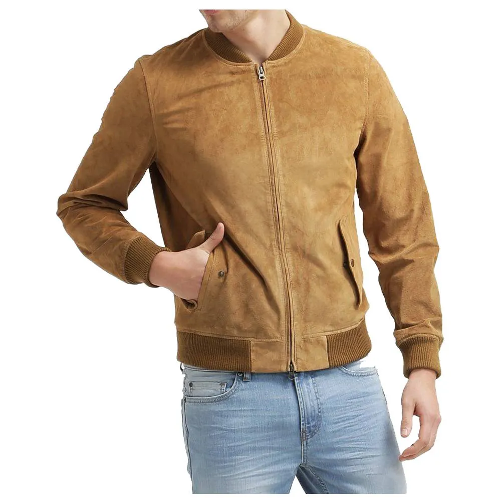 Suede Leather Bomber Jacket