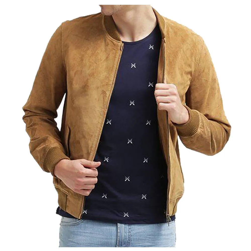 Suede Leather Bomber Jacket