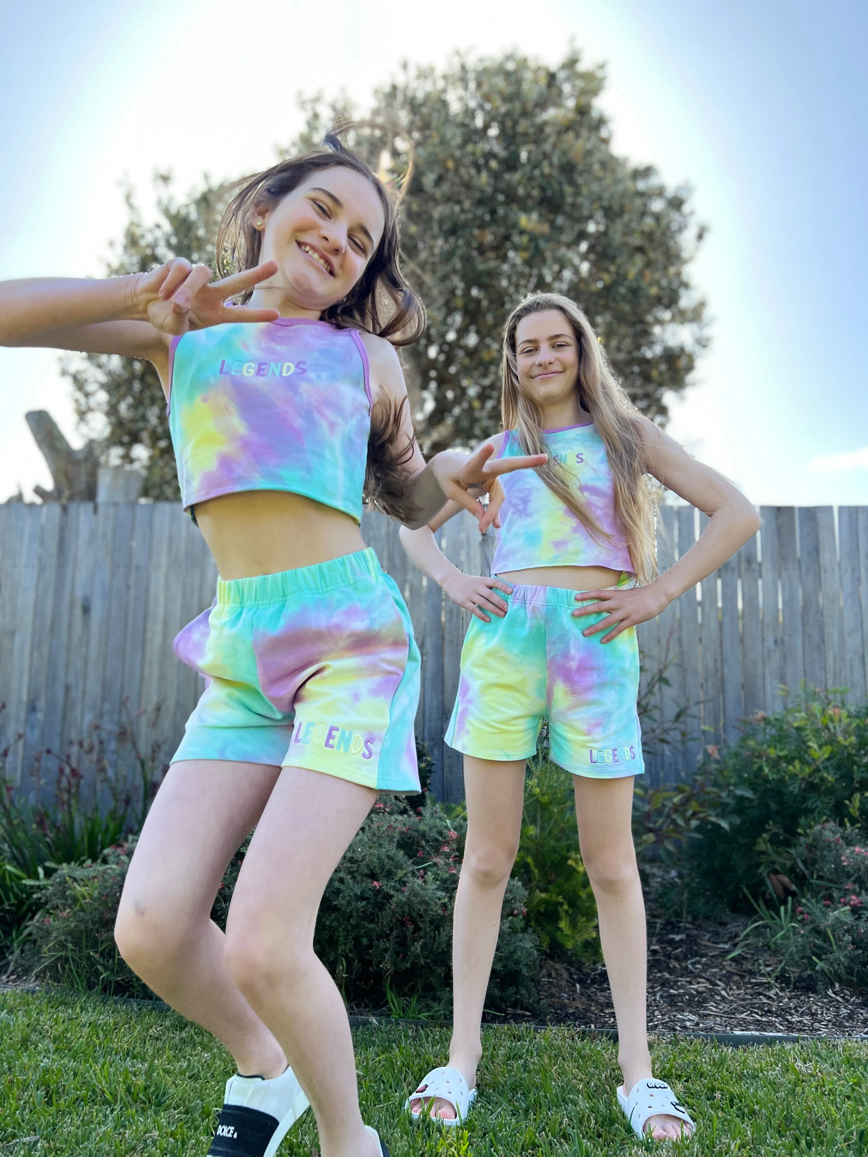 Tie dyed crop tank top Rainbow