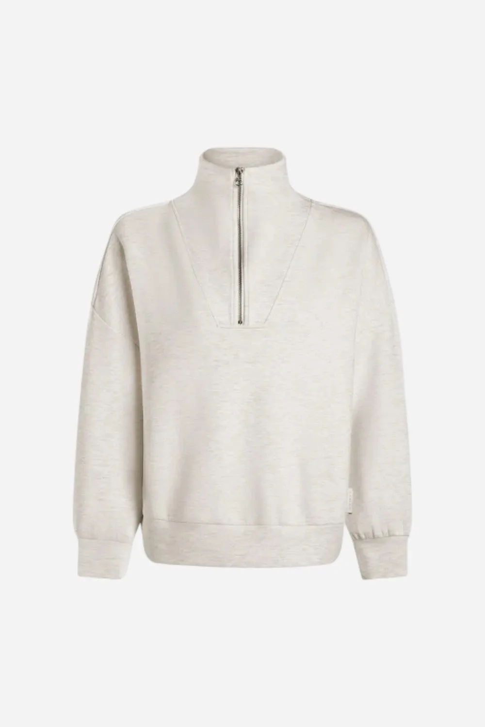 Varley Hawley Half Zip Sweatshirt in Ivory Marl