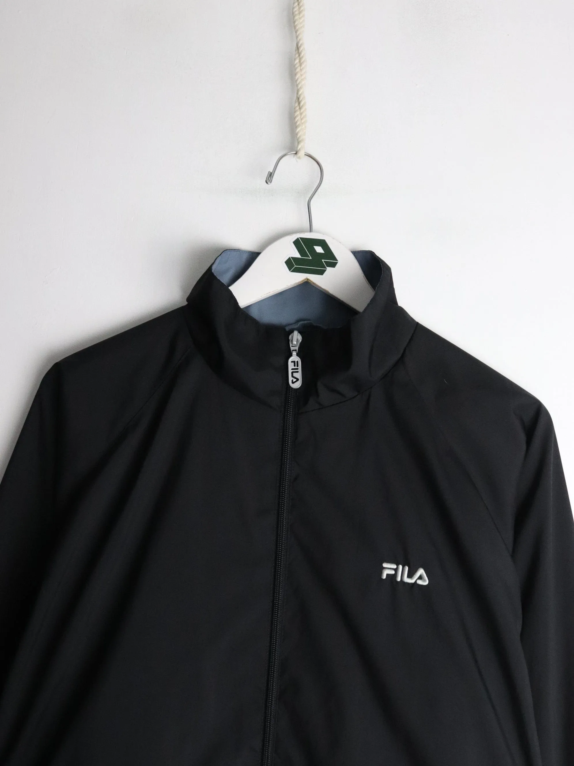 Vintage Fila Windbreaker Mens Large Black Jacket