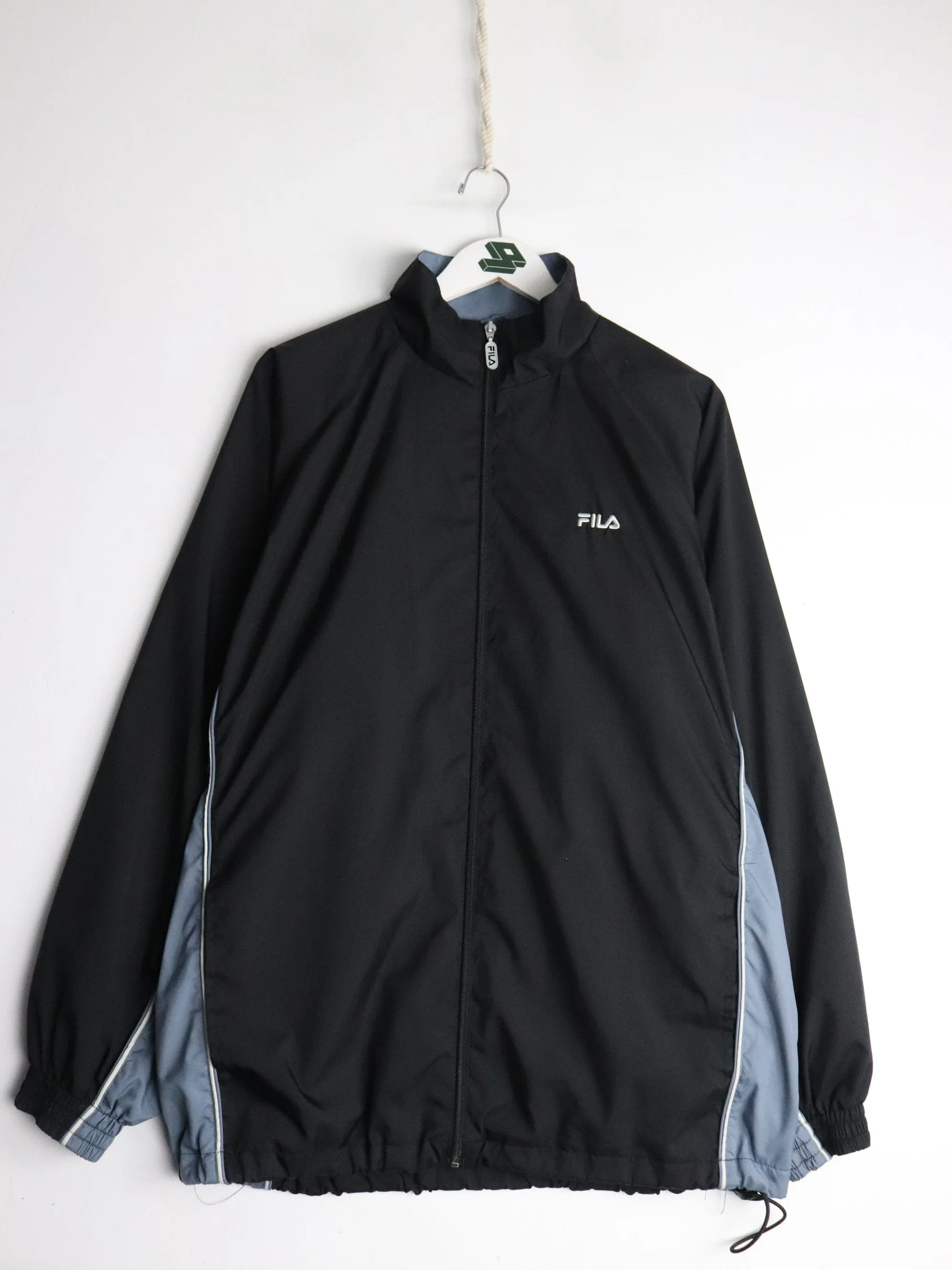 Vintage Fila Windbreaker Mens Large Black Jacket