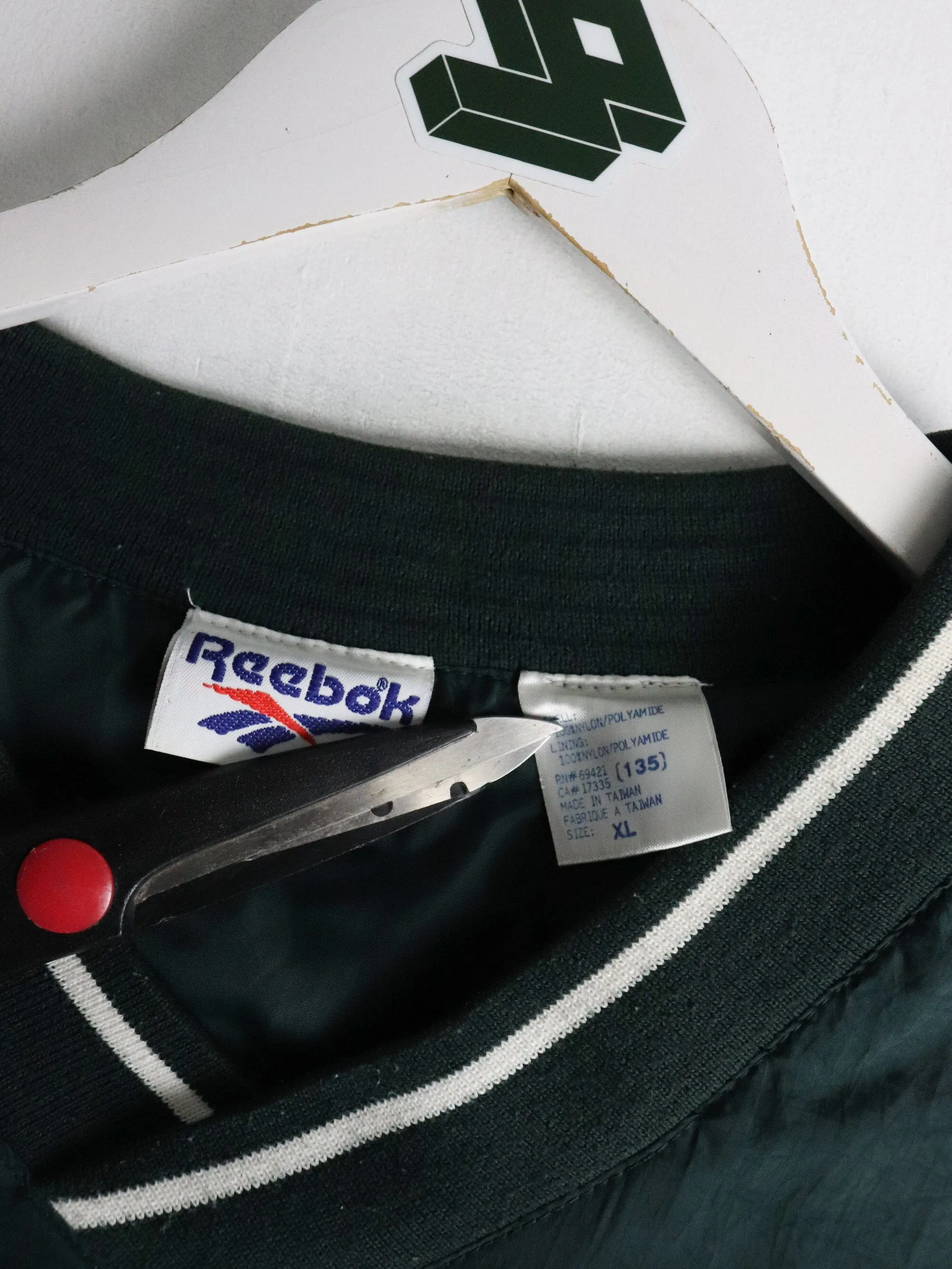 Vintage Reebok Jacket Mens XL Green Pullover